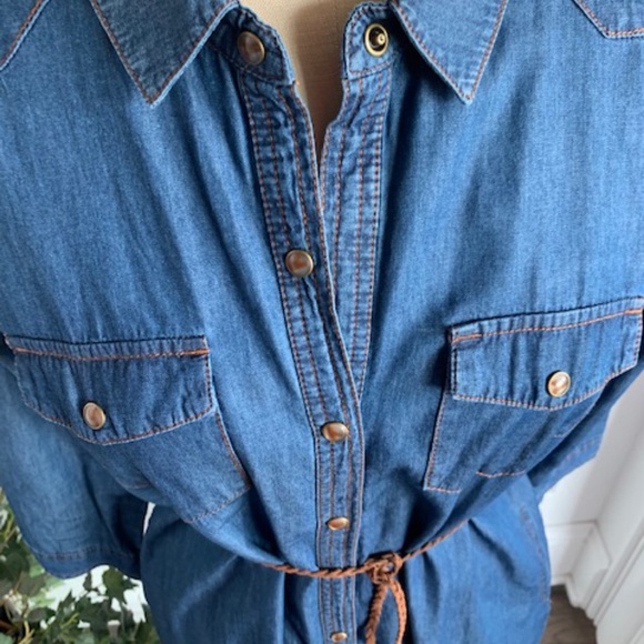 Ci Sono Denim Shirtwaist Dress - Picture 8 of 13